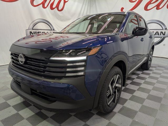 2026 Nissan Kicks SV in Deep Blue Pearl — front three-quarter view